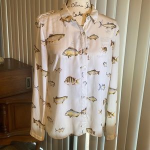 Adorable ocean fish themed blouse